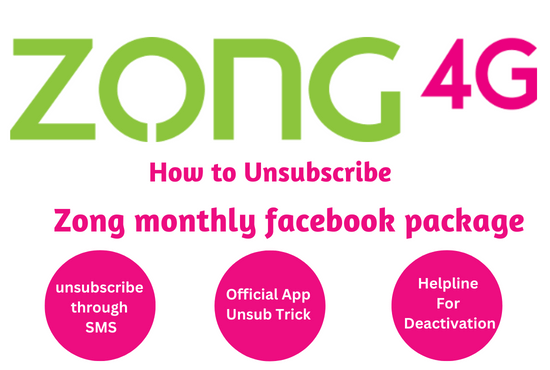 Unsubscribe Zong monthly Facebook package